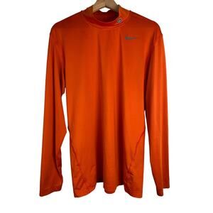 Nike Fit Men's L Orange Mock Neck Oregon State Beavers Athletic Top *